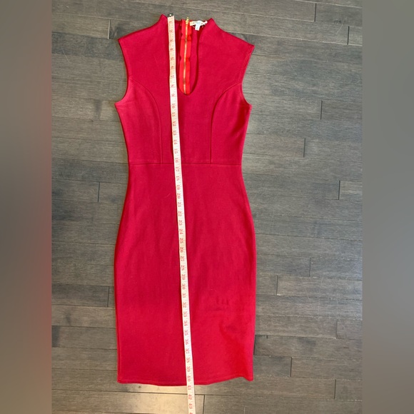 Red Deep Bust Line Dress Women’s S - Picture 3 of 7
